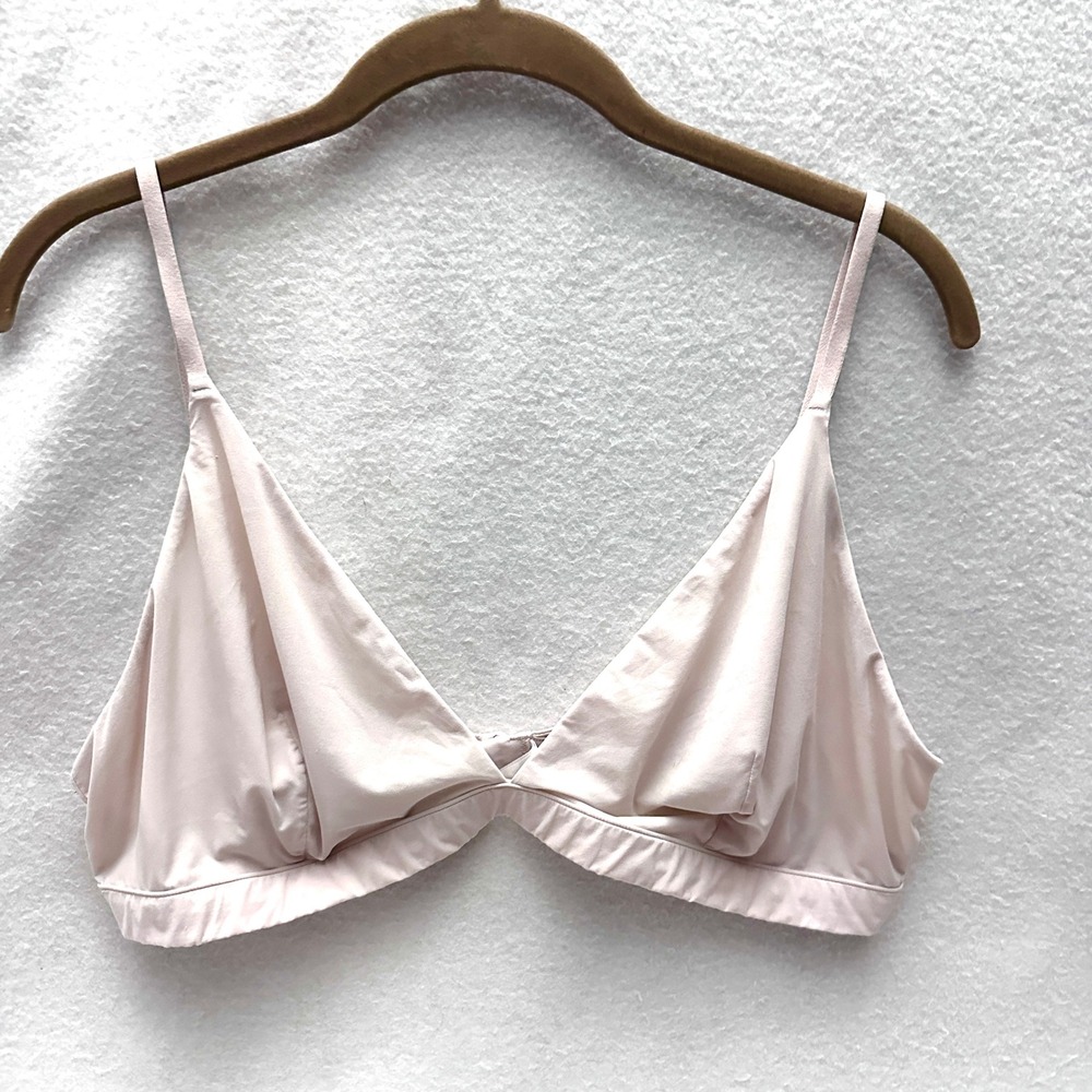 COS Sz 14 Triangle Bralette Wireless Unlined Pastel Pink Minimalist